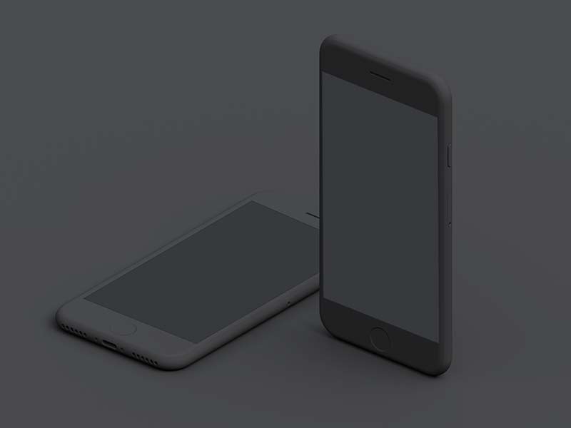 Download Simple iPhone Mockups - Dark | DesignerMill