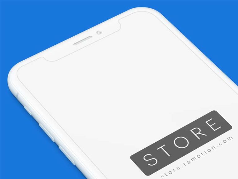 Download iPhone X - Clay White Perspective Free PSD Mockup | DesignerMill
