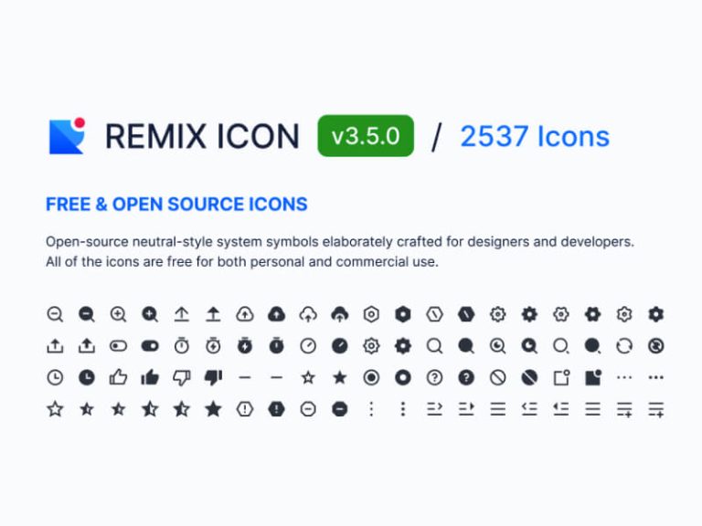 Remix Icons - 2500+ Icons | DesignerMill